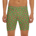 American Football Ball Pattern Print Men's Long Boxer Briefs