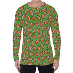 American Football Ball Pattern Print Men's Long Sleeve T-Shirt