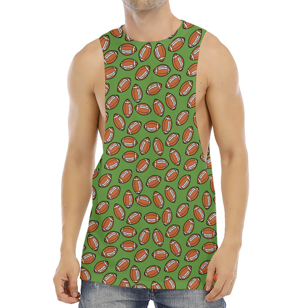 American Football Ball Pattern Print Men's Muscle Tank Top