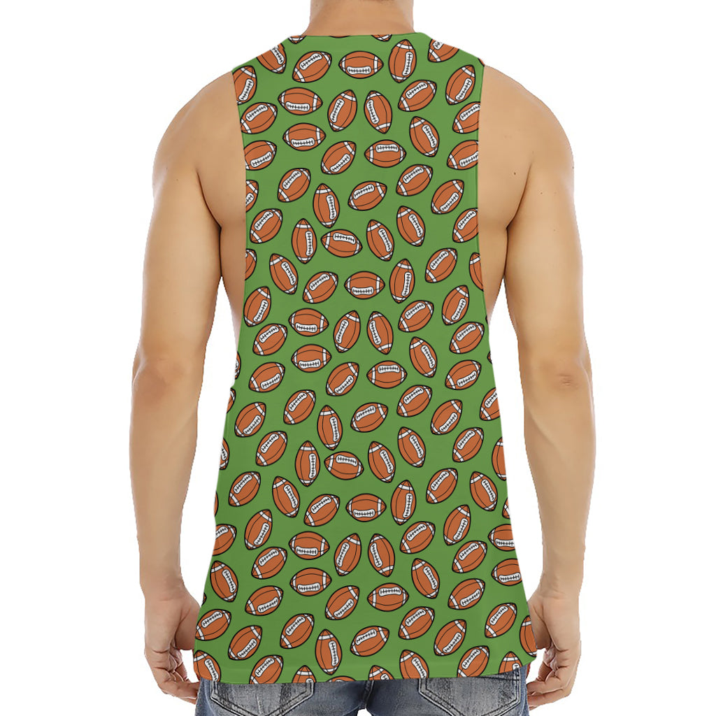 American Football Ball Pattern Print Men's Muscle Tank Top