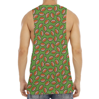 American Football Ball Pattern Print Men's Muscle Tank Top