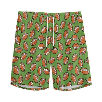 American Football Ball Pattern Print Men's Sports Shorts