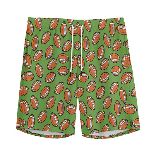 American Football Ball Pattern Print Men's Sports Shorts