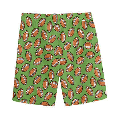 American Football Ball Pattern Print Men's Sports Shorts