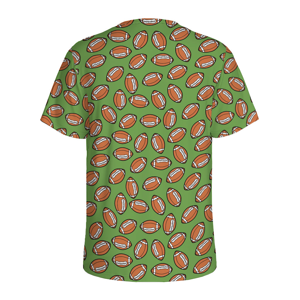 American Football Ball Pattern Print Men's Sports T-Shirt