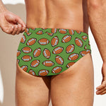American Football Ball Pattern Print Men's Swim Briefs