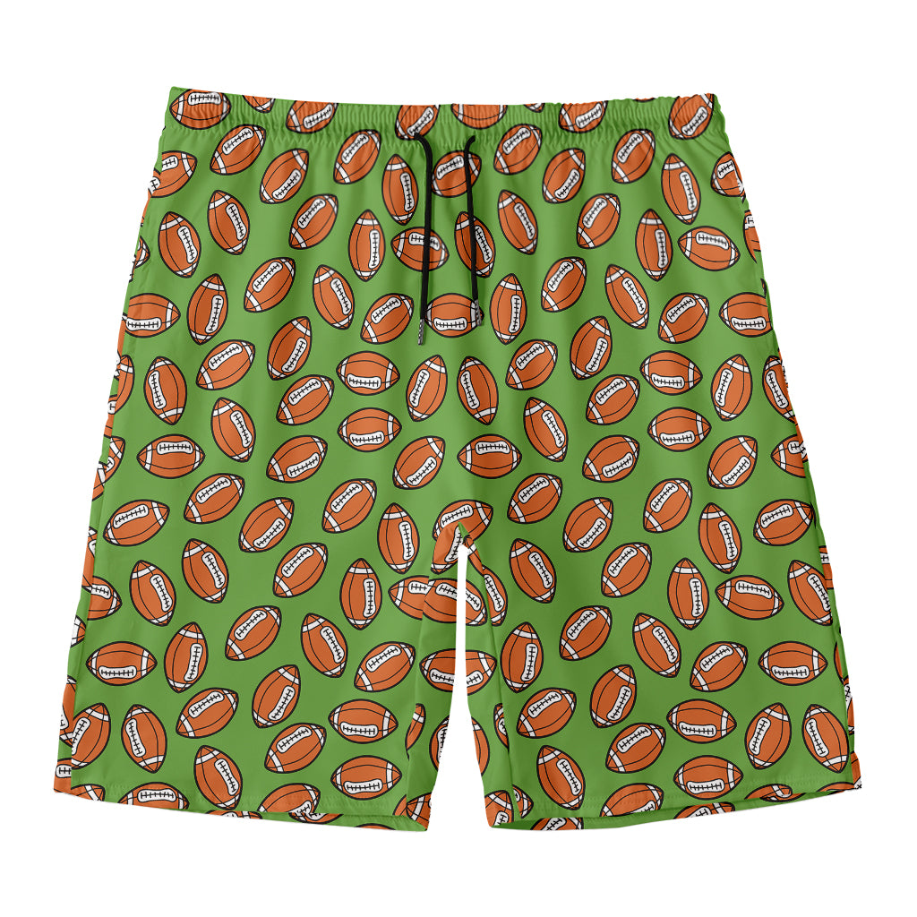 American Football Ball Pattern Print Men's Swim Trunks
