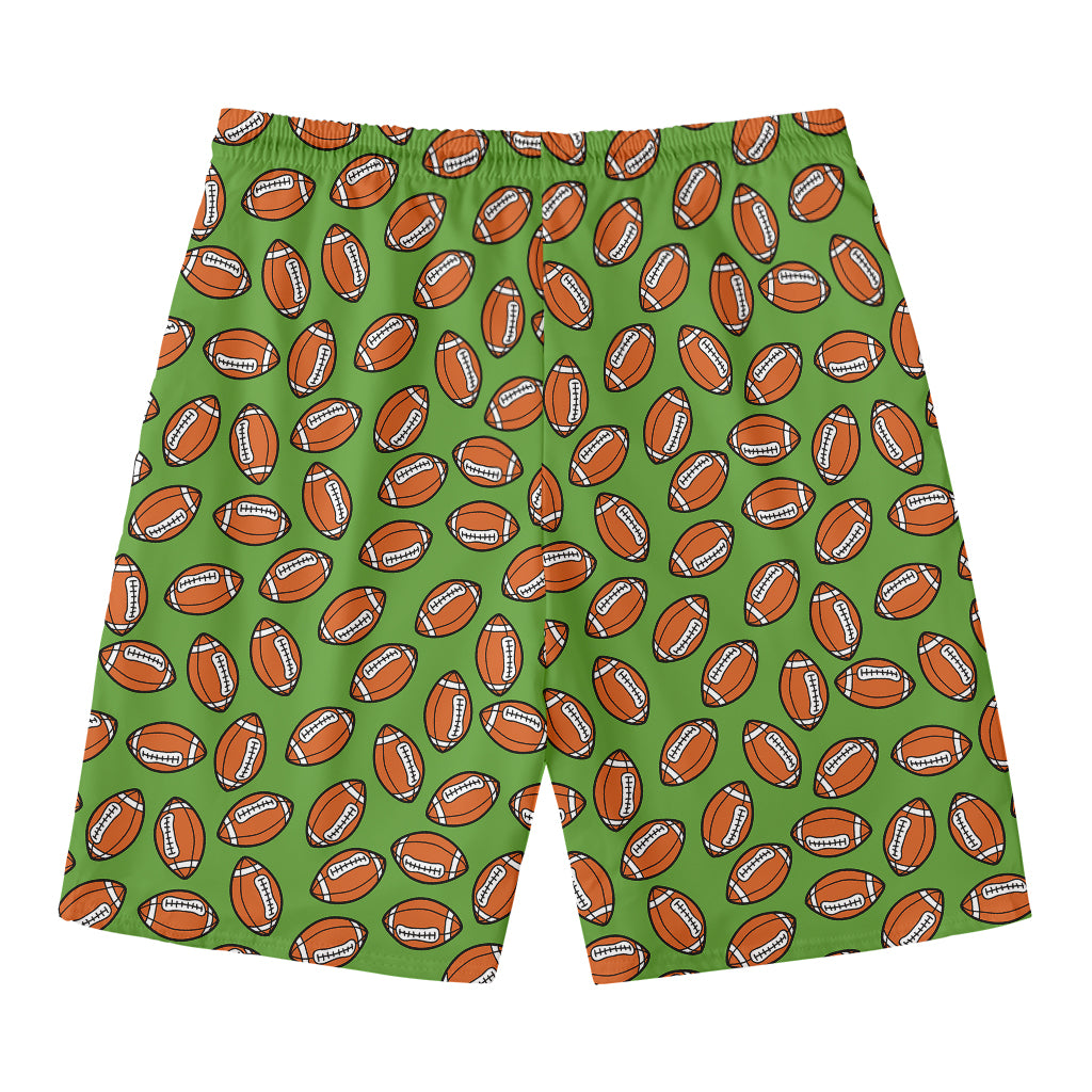 American Football Ball Pattern Print Men's Swim Trunks