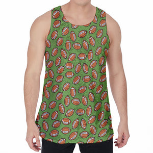 American Football Ball Pattern Print Men's Velvet Tank Top