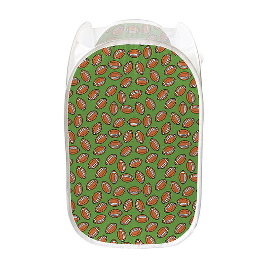 American Football Ball Pattern Print Mesh Laundry Hamper