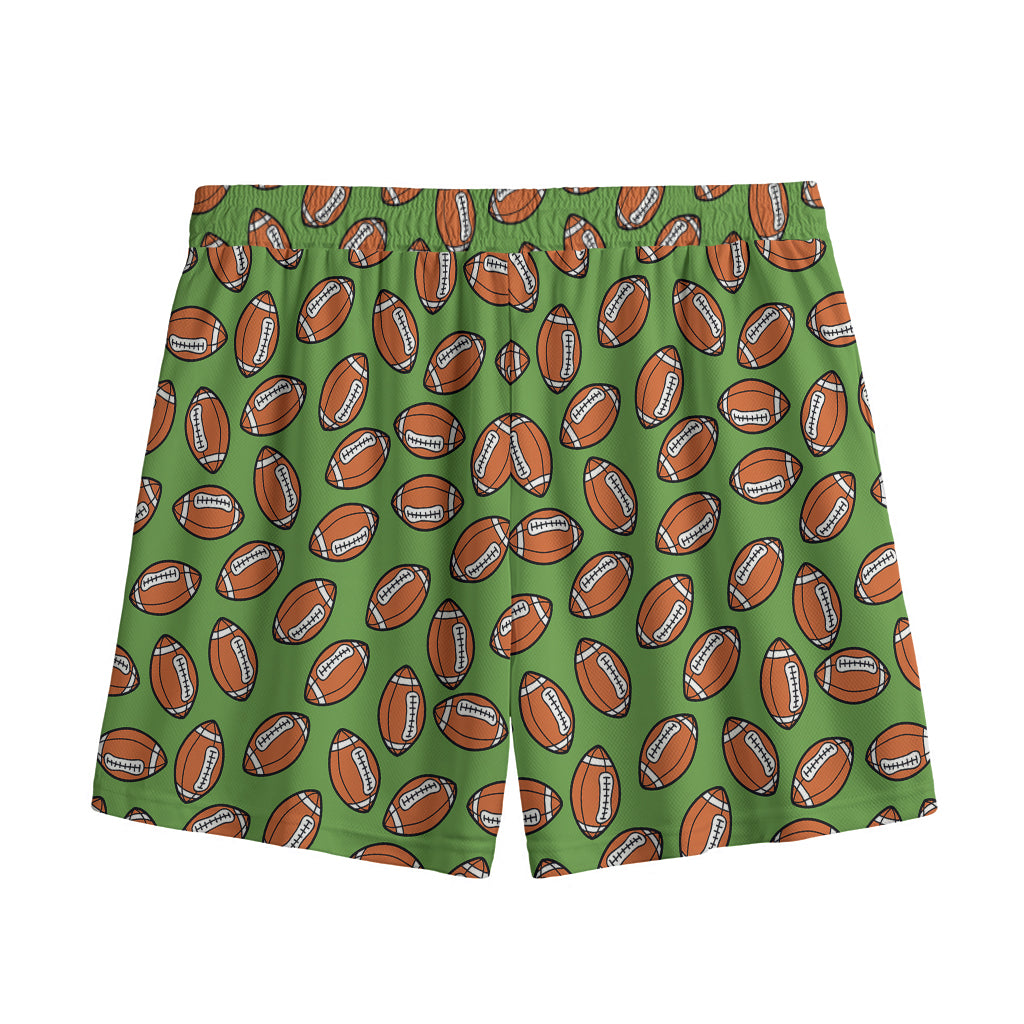 American Football Ball Pattern Print Mesh Shorts