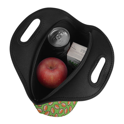 American Football Ball Pattern Print Neoprene Lunch Bag