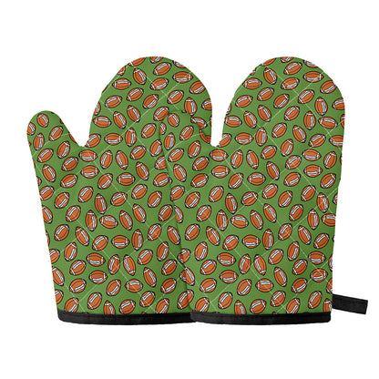 American Football Ball Pattern Print Oven Mitts