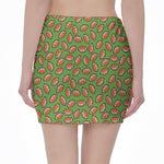 American Football Ball Pattern Print Pencil Mini Skirt