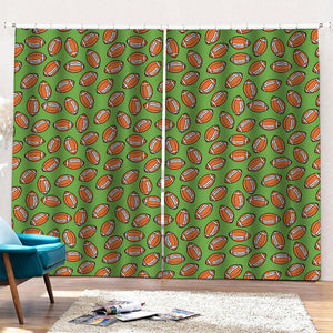 American Football Ball Pattern Print Pencil Pleat Curtains