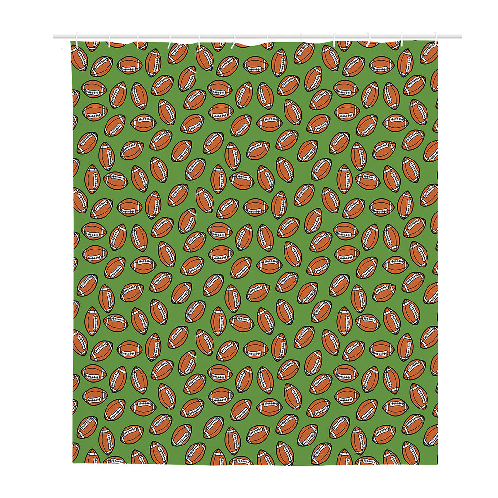American Football Ball Pattern Print Polyester Shower Curtain