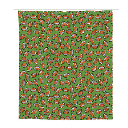 American Football Ball Pattern Print Polyester Shower Curtain