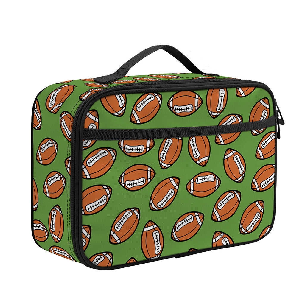 American Football Ball Pattern Print Portable Lunch Bag