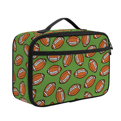 American Football Ball Pattern Print Portable Lunch Bag