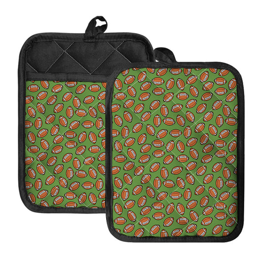 American Football Ball Pattern Print Pot Holders With Pocket