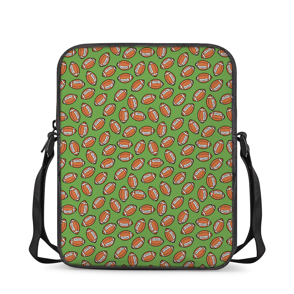 American Football Ball Pattern Print Rectangular Crossbody Bag