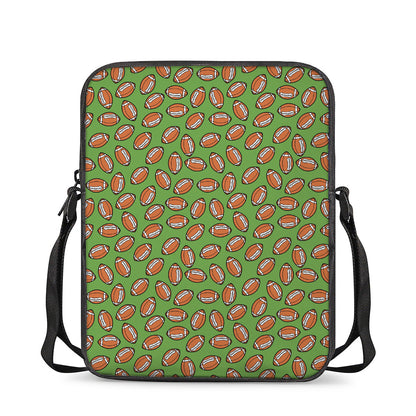 American Football Ball Pattern Print Rectangular Crossbody Bag