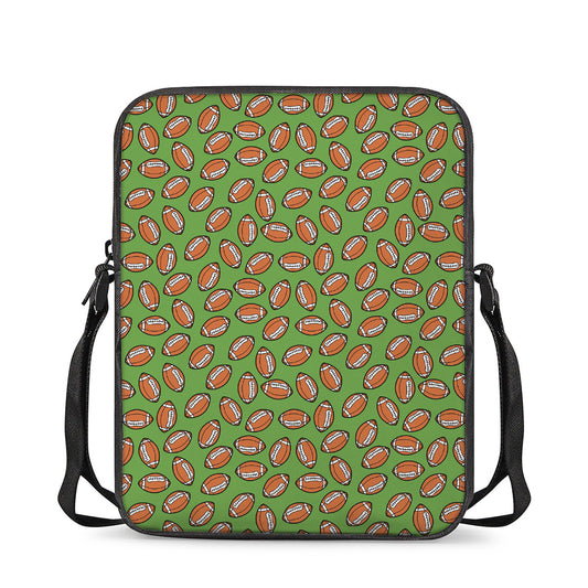 American Football Ball Pattern Print Rectangular Crossbody Bag