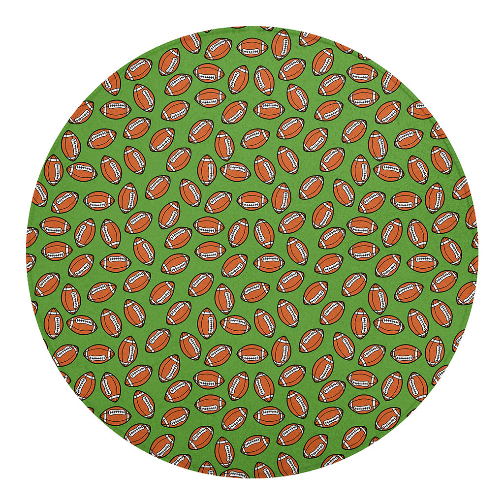 American Football Ball Pattern Print Round Blanket