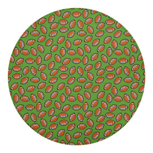 American Football Ball Pattern Print Round Blanket