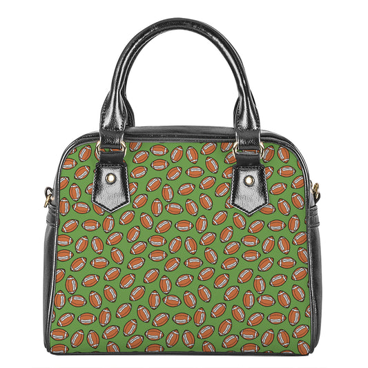 American Football Ball Pattern Print Shoulder Handbag