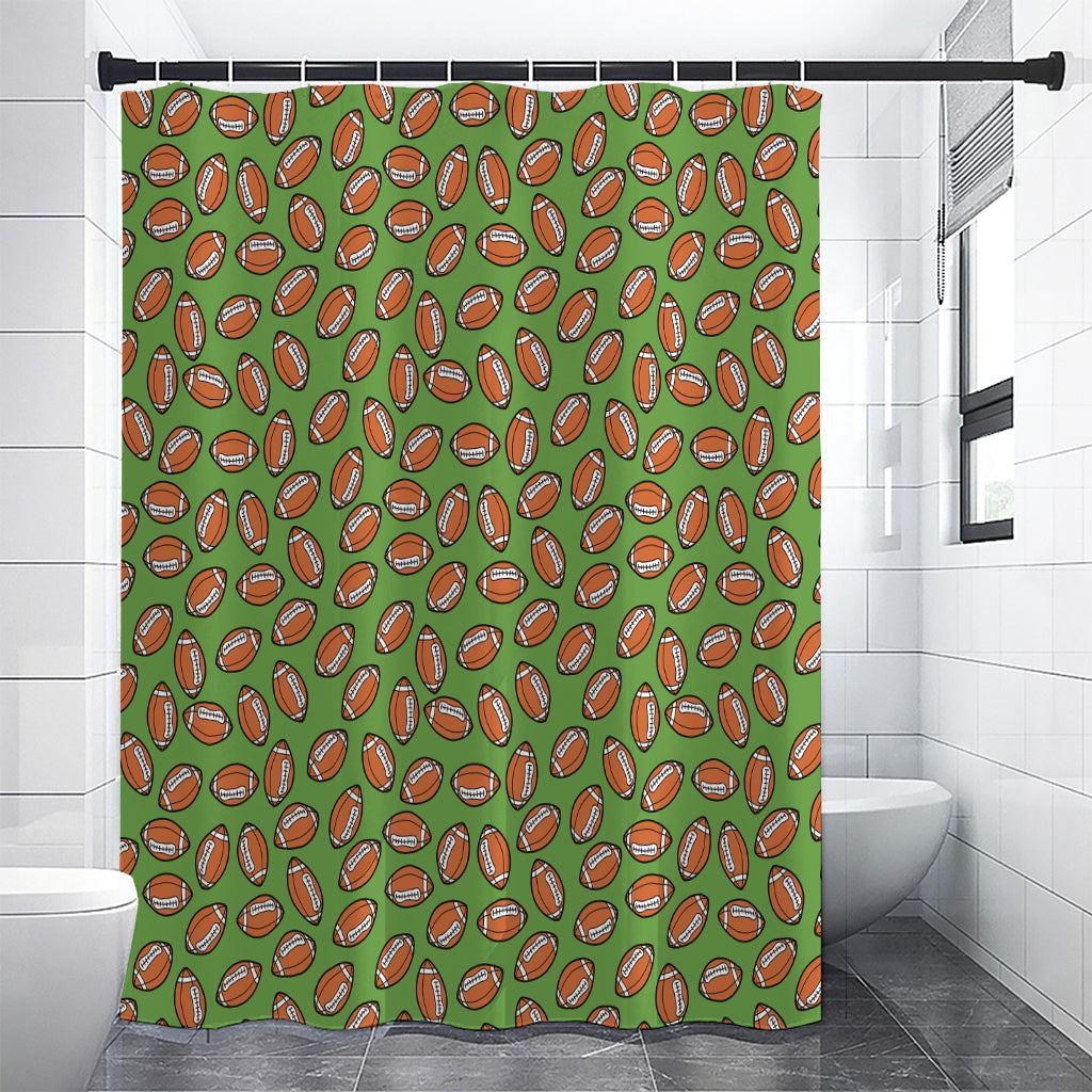 American Football Ball Pattern Print Shower Curtain