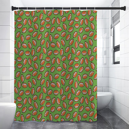 American Football Ball Pattern Print Shower Curtain