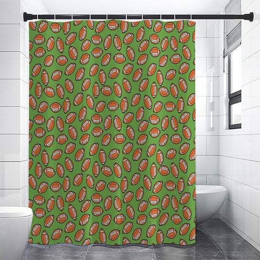 American Football Ball Pattern Print Shower Curtain