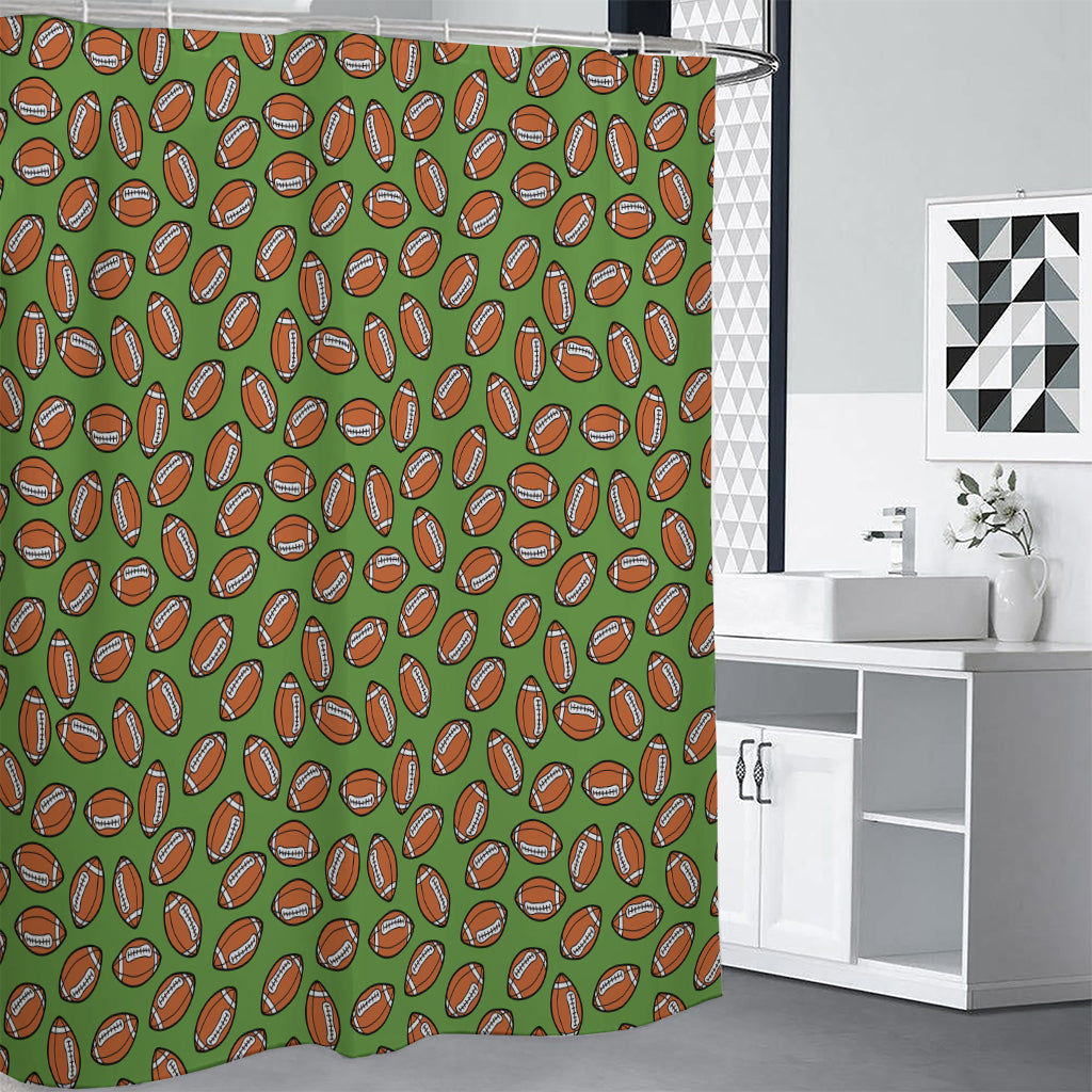 American Football Ball Pattern Print Shower Curtain