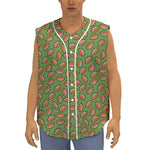 American Football Ball Pattern Print Sleeveless Baseball Jersey