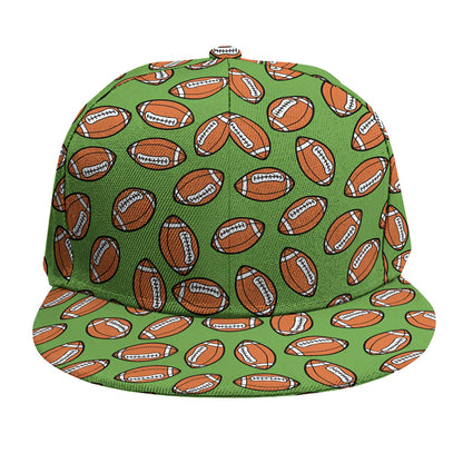 American Football Ball Pattern Print Snapback Cap