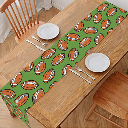 American Football Ball Pattern Print Table Runner