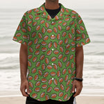 American Football Ball Pattern Print Textured Short Sleeve Shirt