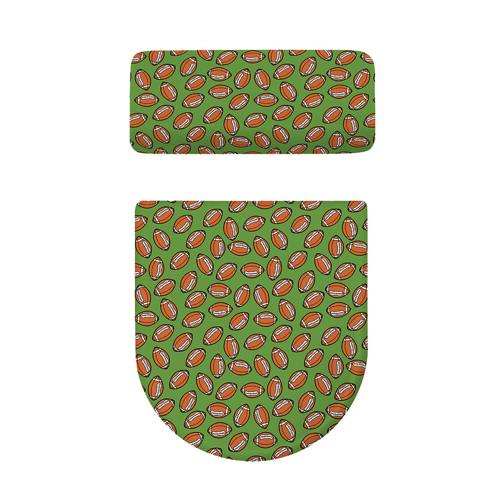 American Football Ball Pattern Print Toilet Lid And Tank Cover Set