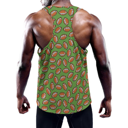 American Football Ball Pattern Print Training Tank Top