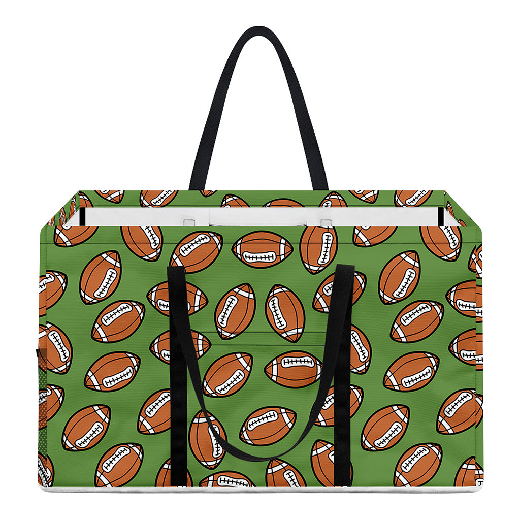 American Football Ball Pattern Print Utility Tote Bag