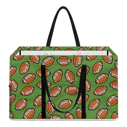 American Football Ball Pattern Print Utility Tote Bag