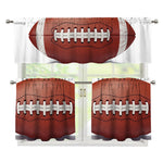 American Football Ball Print 3 Piece Kitchen Curtains