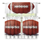 American Football Ball Print 3 Piece Kitchen Curtains