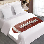 American Football Ball Print Bed Runner