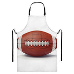 American Football Ball Print Bib Apron With Pocket