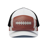 American Football Ball Print Black Mesh Trucker Cap