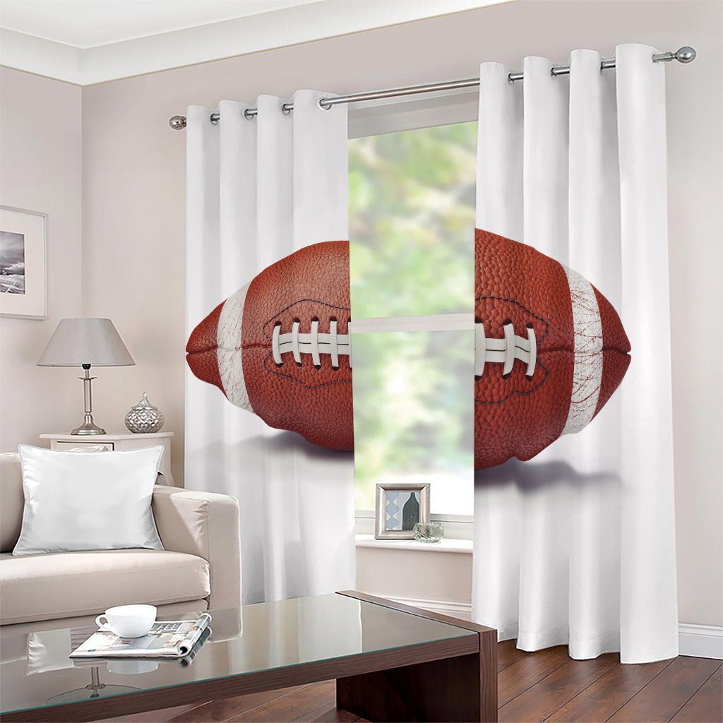 American Football Ball Print Blackout Grommet Curtains