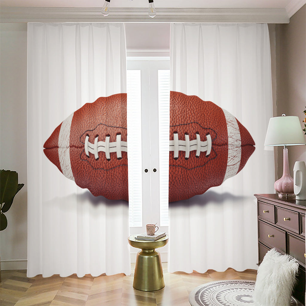 American Football Ball Print Blackout Pencil Pleat Curtains