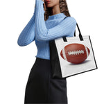 American Football Ball Print Canvas Tote Bag